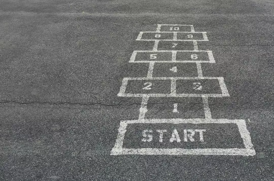 A photo of a hopscotch board