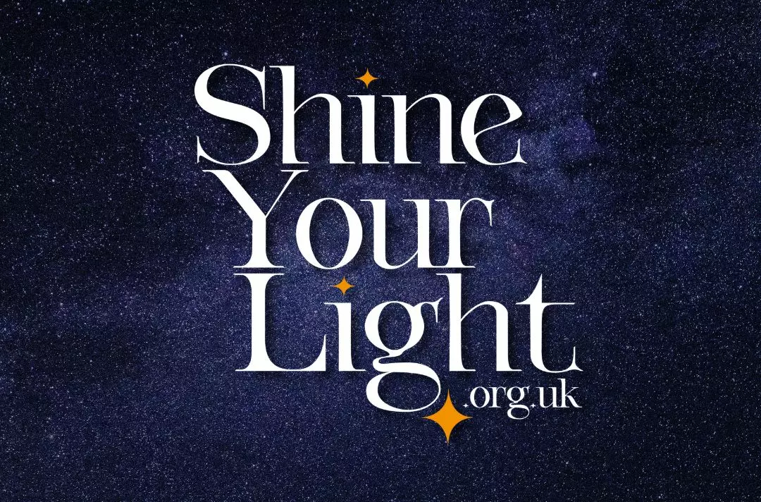 A graphic shows the Shine Your Light logo against a deep starry sky.