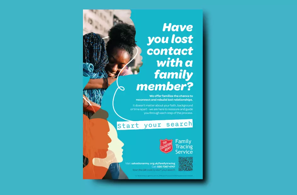 Teal background with a screenshot of the poster