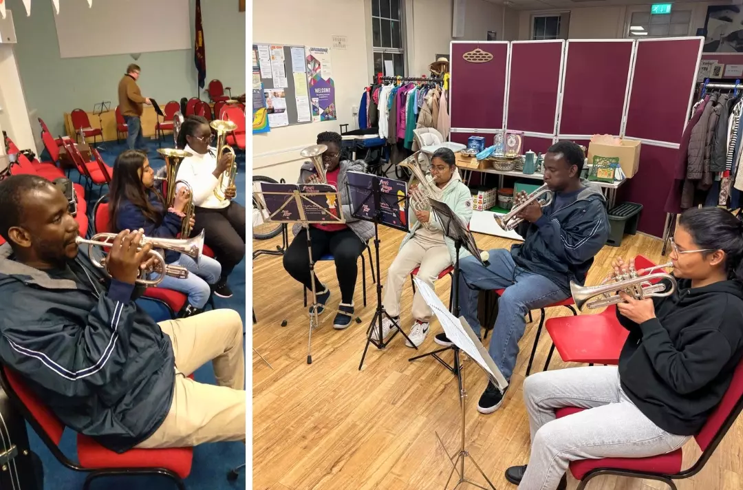 Two photos shows scenes from Salisbury Corps.