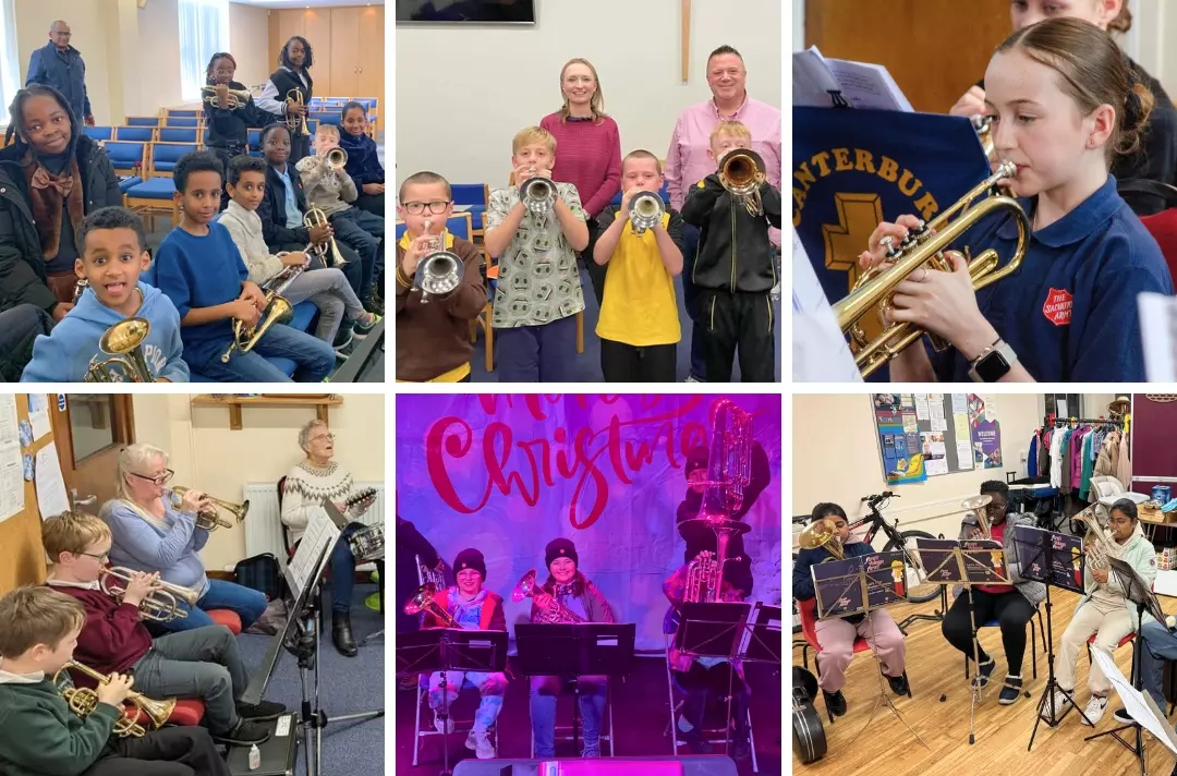 Photos shows scenes from different band learner groups.
