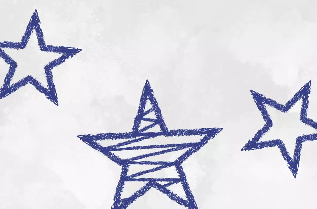An illustration shows stars.
