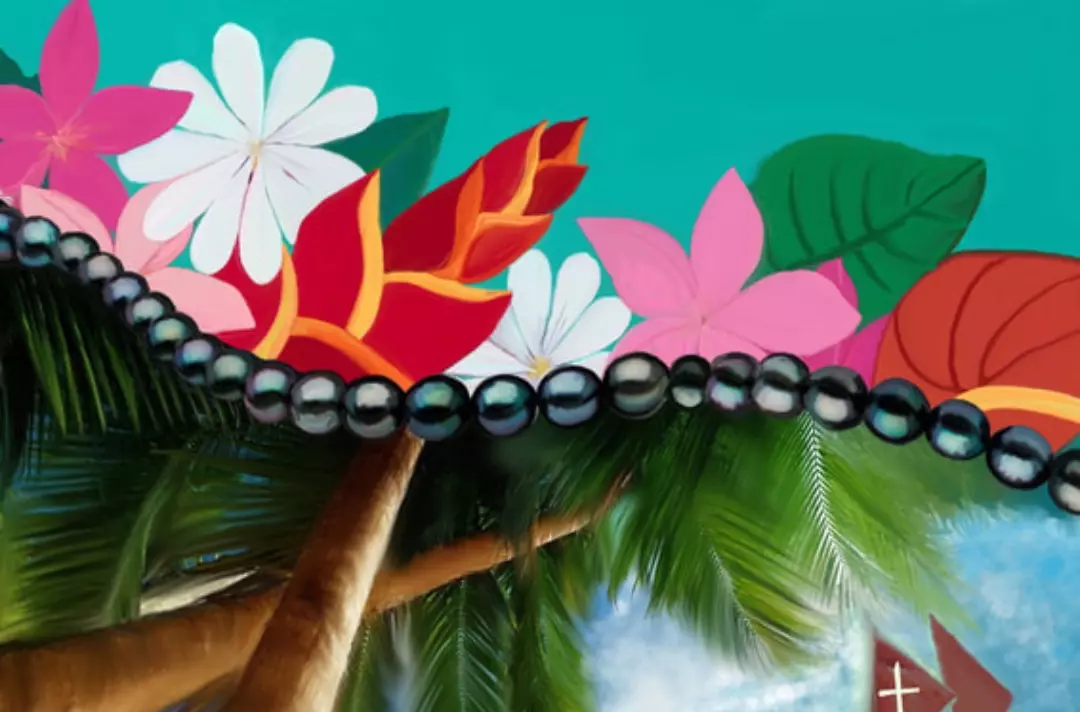 An illustration shows beautiful flowers