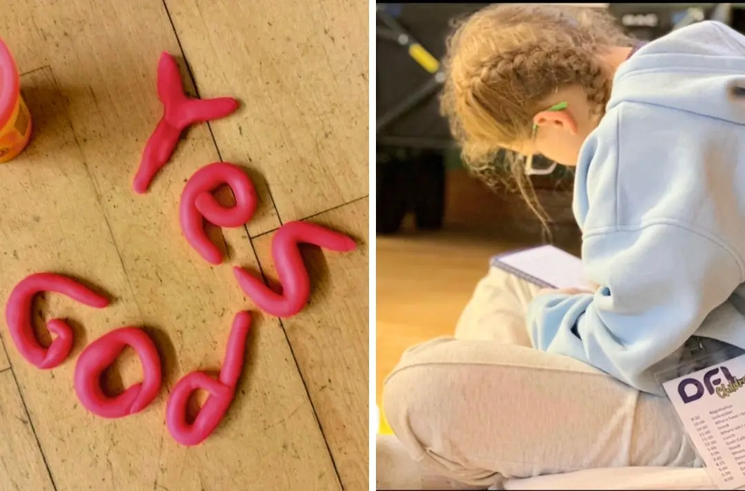 Two photos show young people from the Central and Southern Scotland Division engaging in activities during Design for Life for Children sessions.