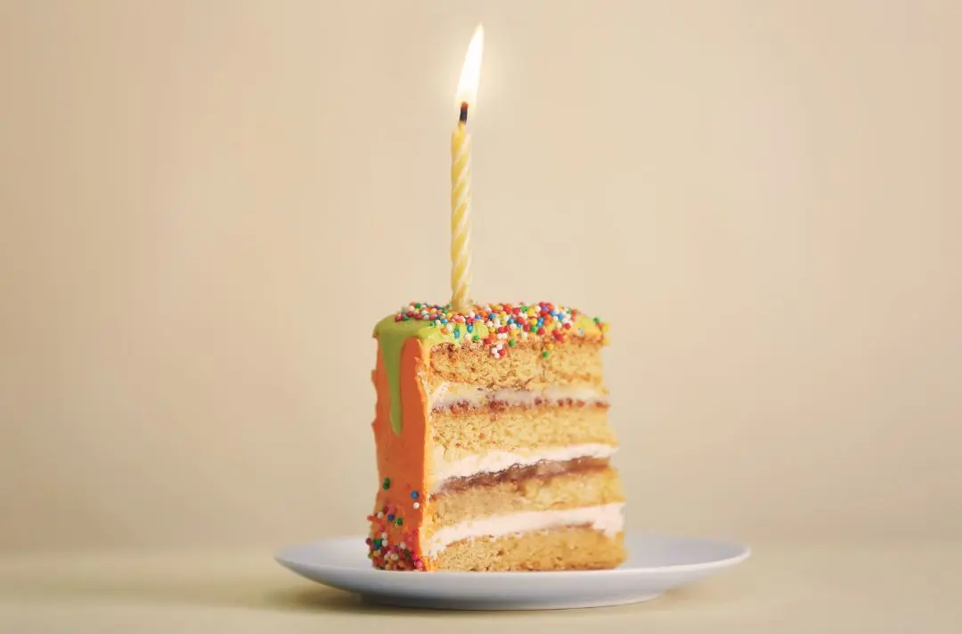 A slice of birthday cake