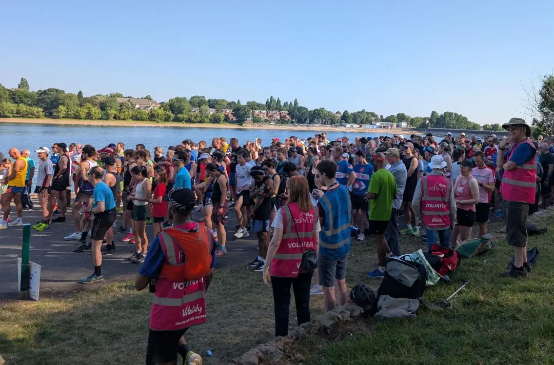 100s of people gather by Edgbaston Reservoir at the start of the Parkun