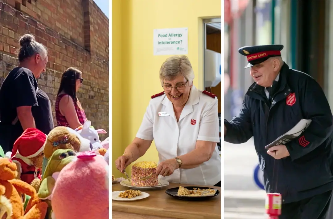 Three photos show people from different places taking part in The Big Connection.