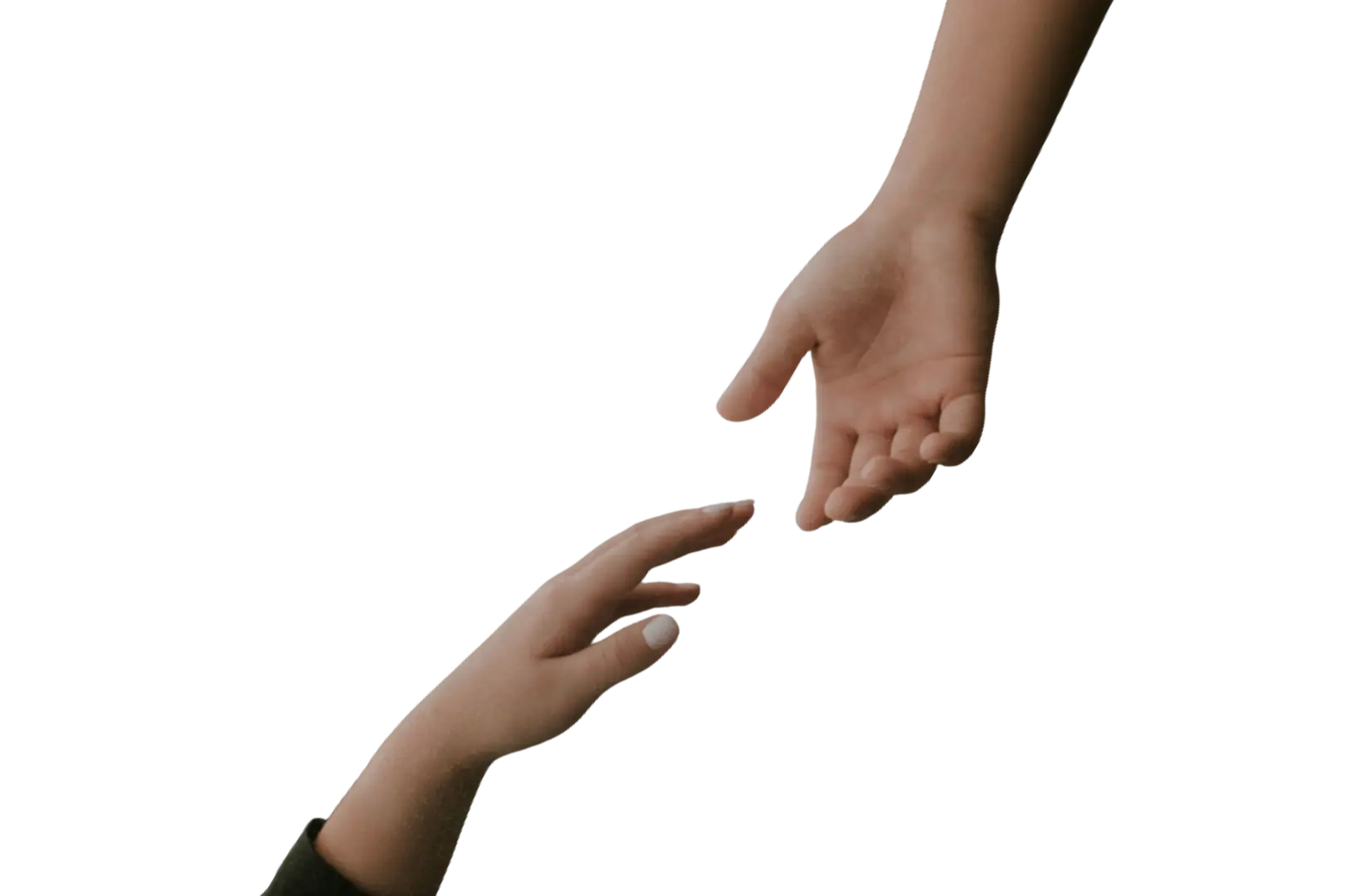 a photo of two hands reaching out to each other