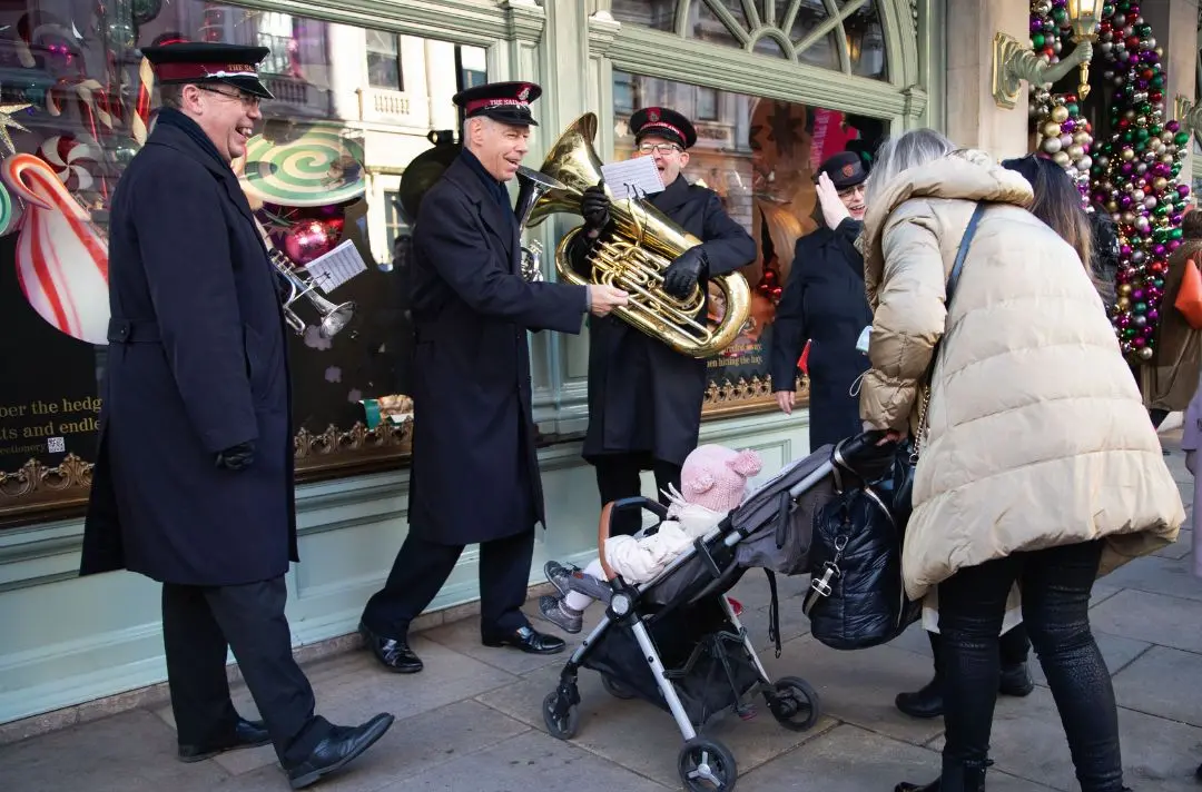 Army band playing carols