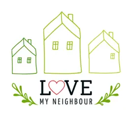 three green houses and a love heart