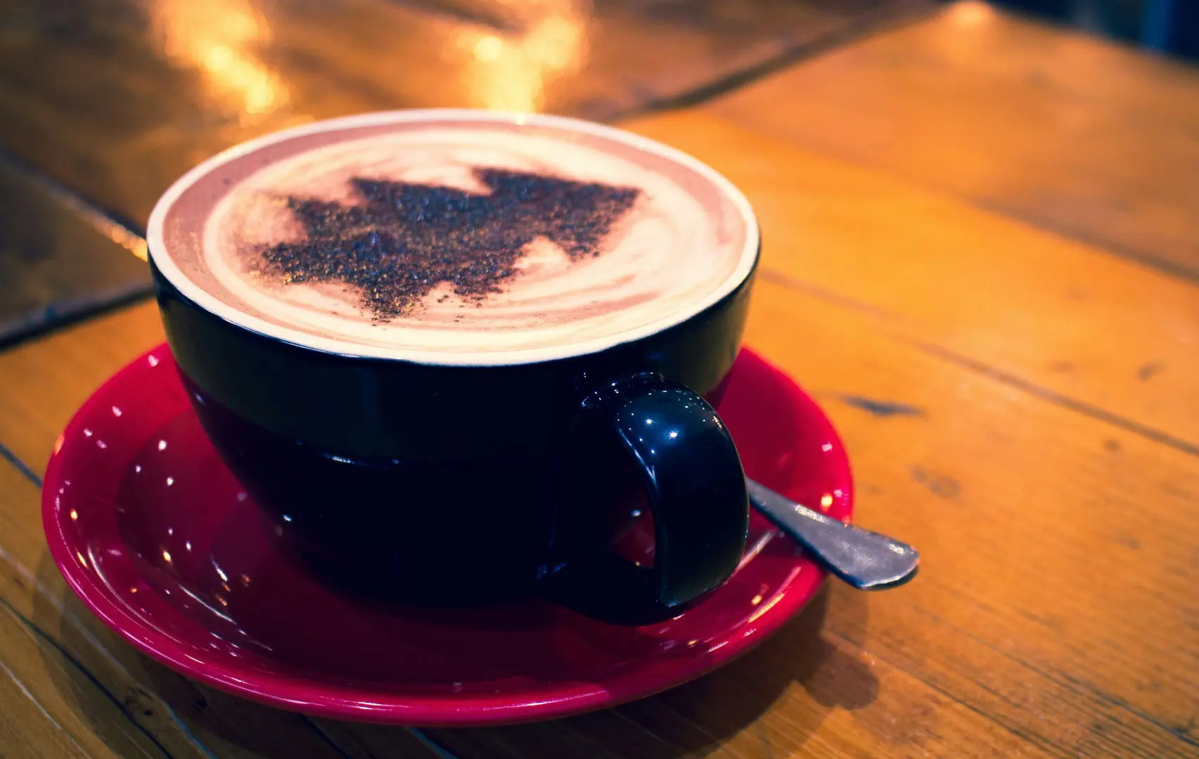 A festive cup of coffee.