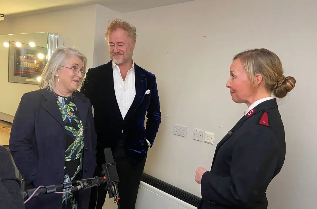 Karen Barber speaking with xxxx backstage at the Royal Albert Hall