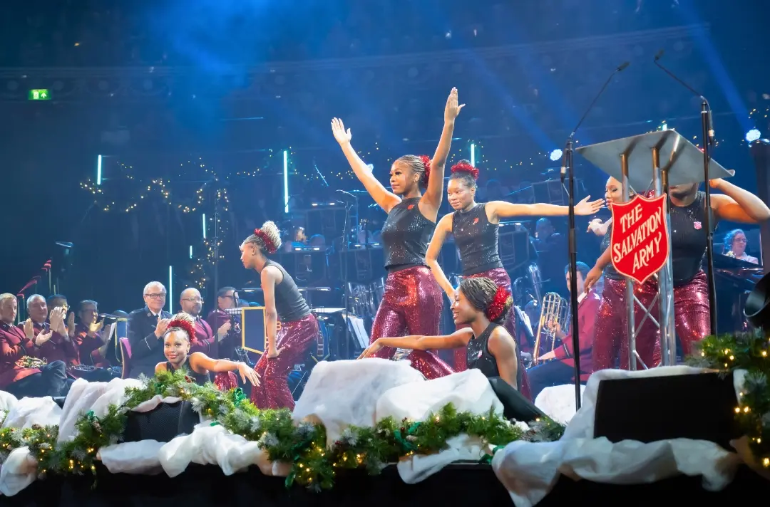 A photo shows Clapton Dance Group at Celebrating Christmas with The Salvation Army.