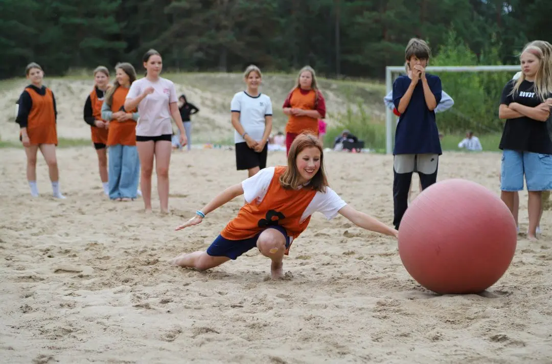 Children playing at the camp.
