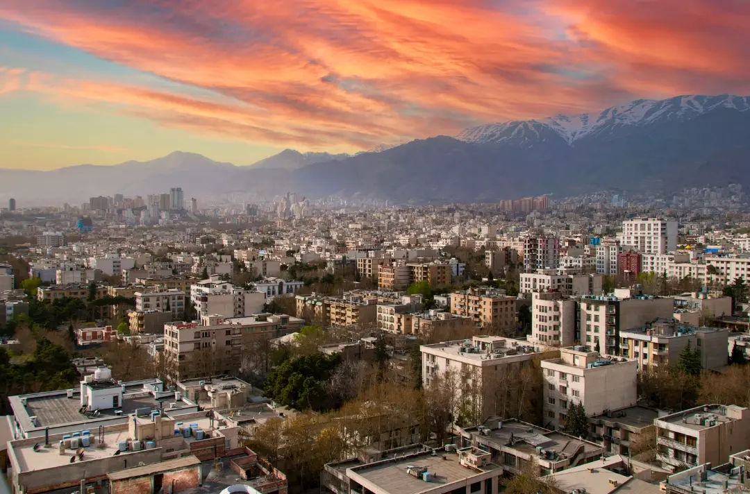 A photo shows the city of Tehran.