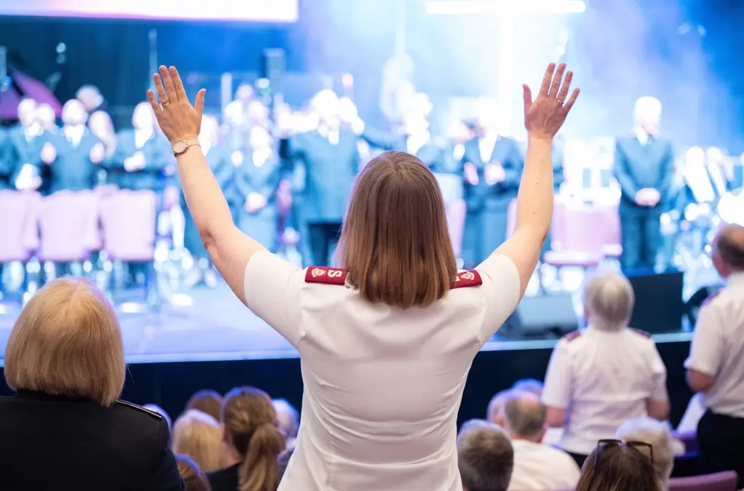 A photo shows worship at Together 2024.