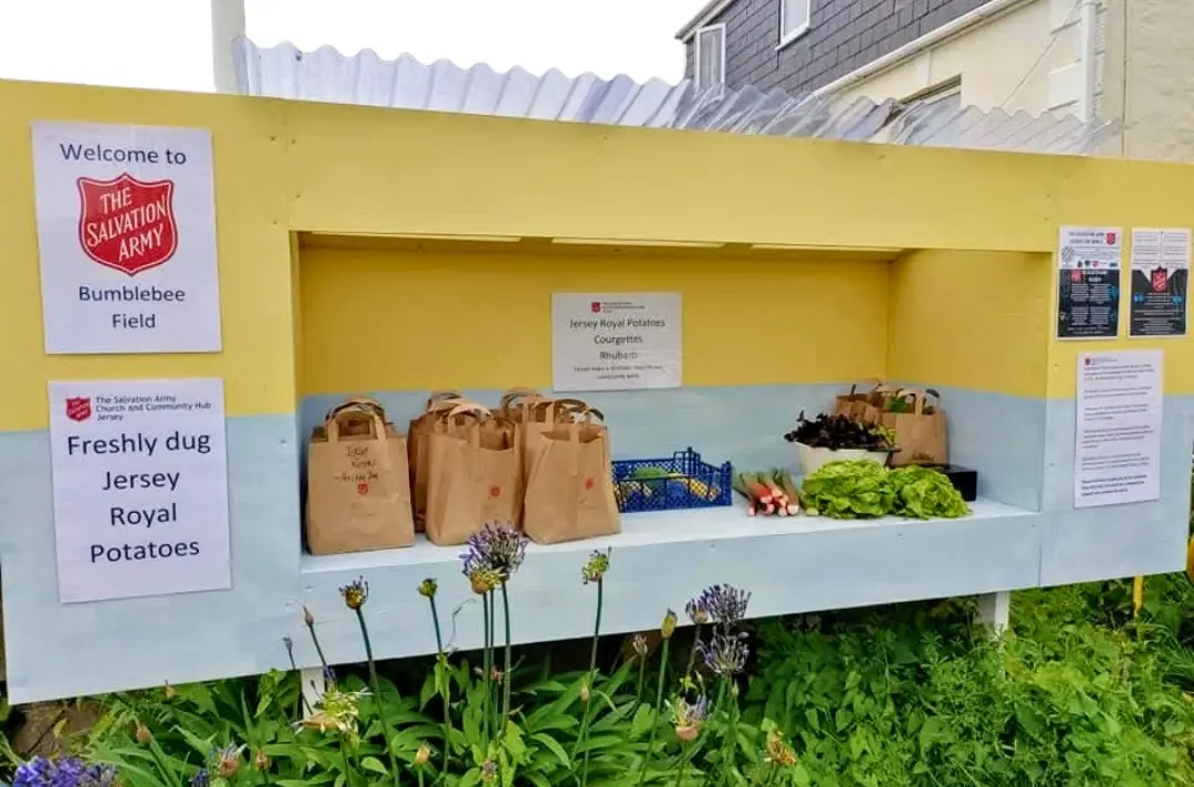 A photo shows a large honesty box at Jersey.