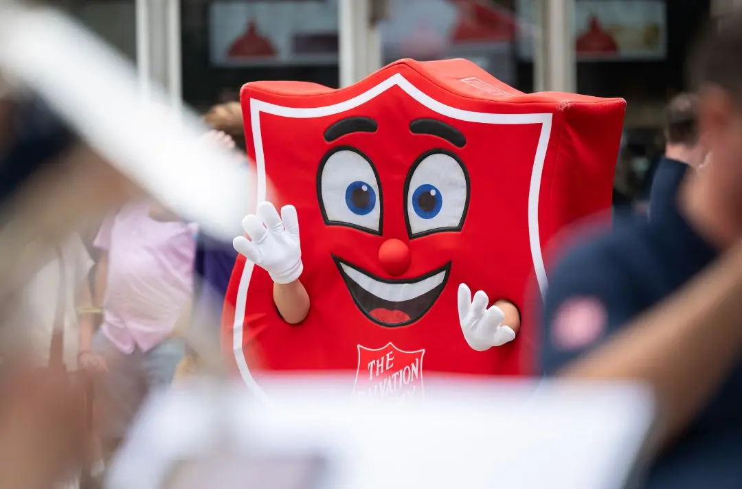 A photo of Shieldy, The Salvation Army's mascot.