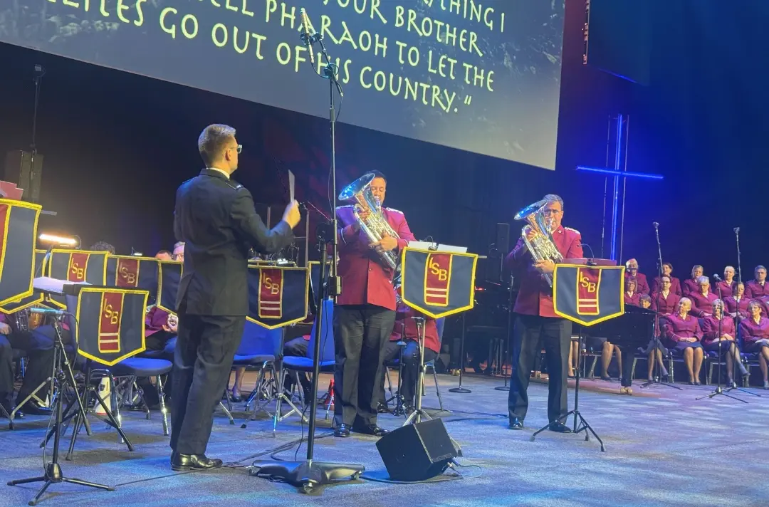 ‘Moses and Aaron’, a movement from the Glory of Jehovah, performed from the ISB’s euphonium section, Jonathan Evans and Andrew Hedley 