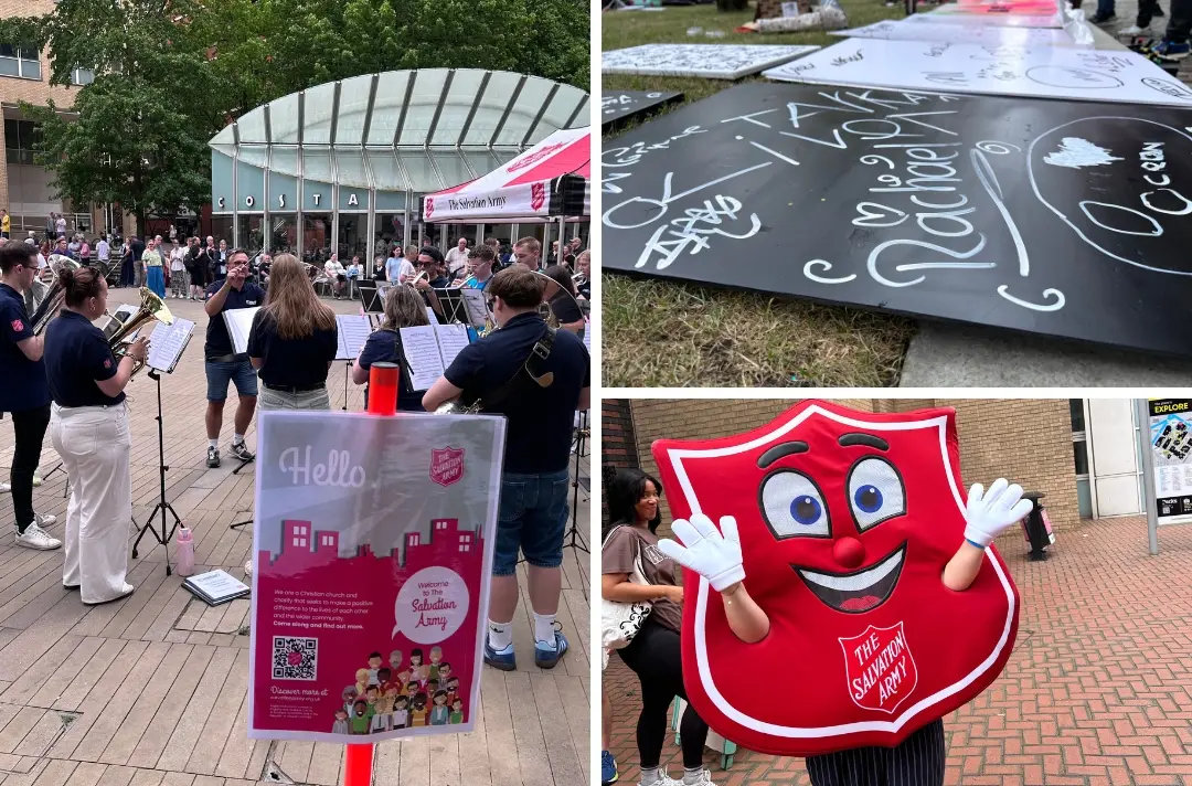 A collage of photos from the Together 26 Brindley place outreach
