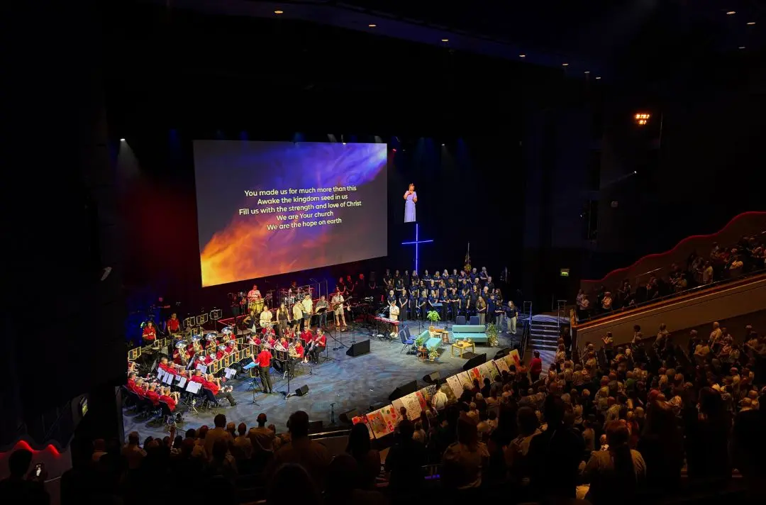 A photo of the auditorium as Saturdays session begins