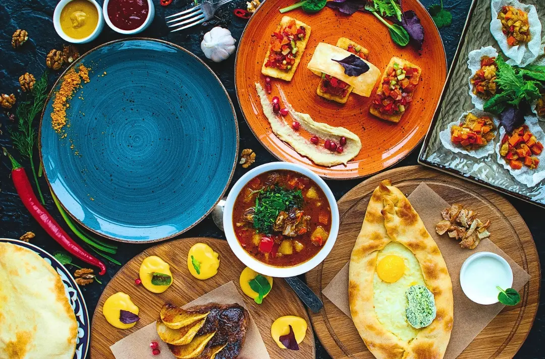 A photo shows a vibrant spread of food.
