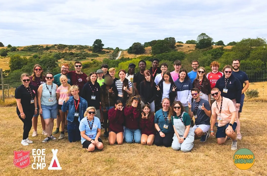 A photo shows the delegates of the East of England youth camp.
