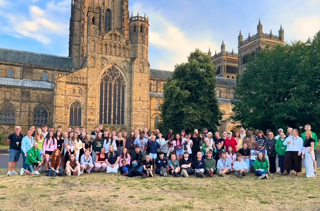A photo shows the delegates of the North East summer school.