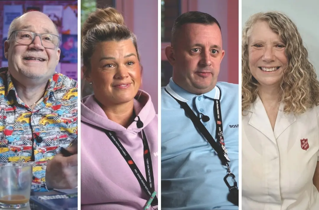 Pictures of 4 people on the front lines of Homelessness Services