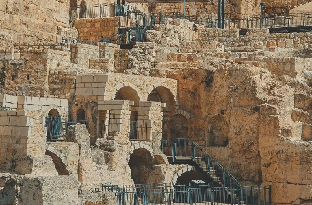Ancient stone ruins in Jerusalem.