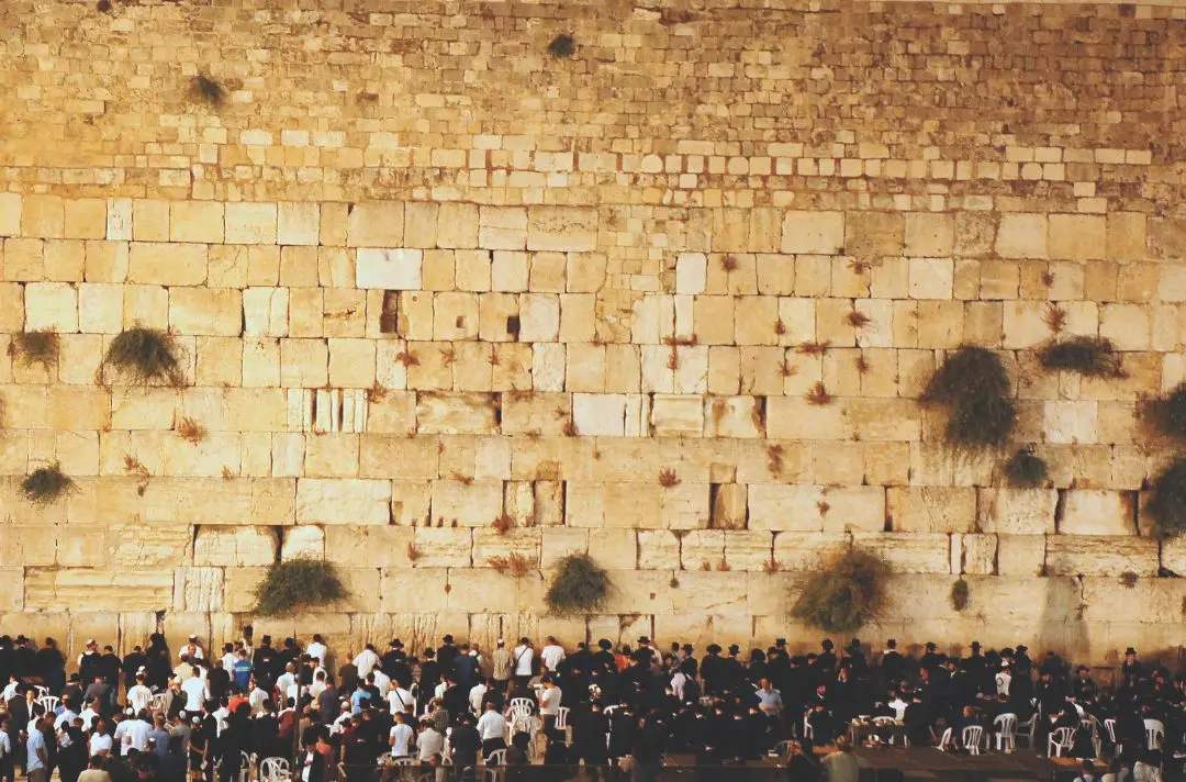 Jewish pilgrims pray at the Western Wall in Jerusalem.