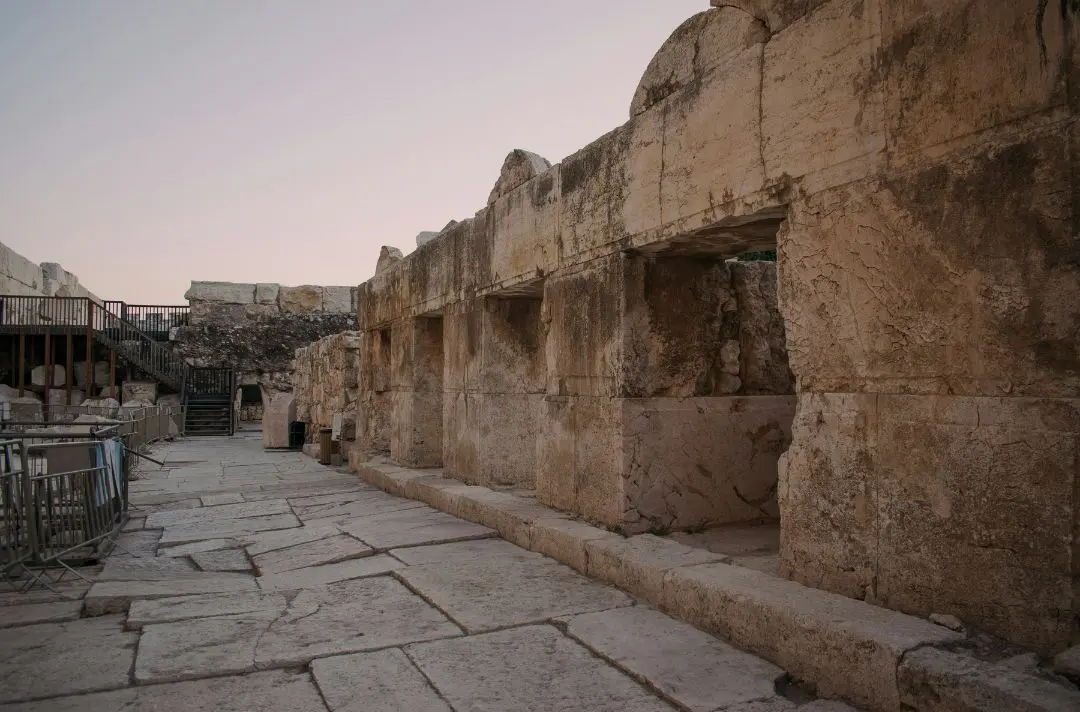 A photo depicting the walls of Jerusalem at sunset.