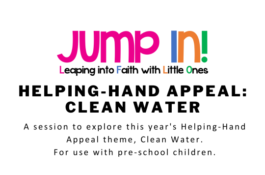 jump in text with the title 'Helping-Hand Appeal: Clean Water'