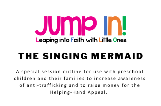 jump in logo with text underneath including the title ' The Singing Mermaid'