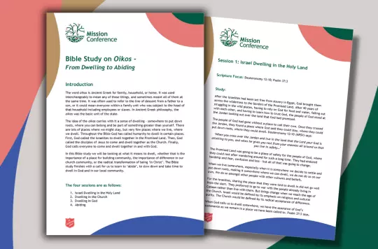 Pink blue and green image with Bible study preview