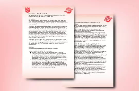 sample of the document on a pink background