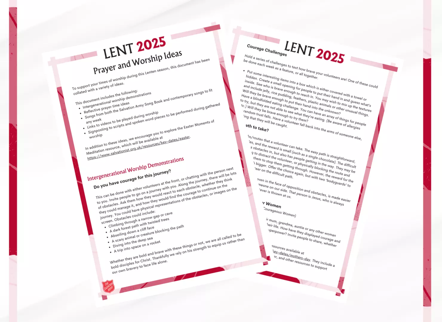 screenshot of two documents with red border