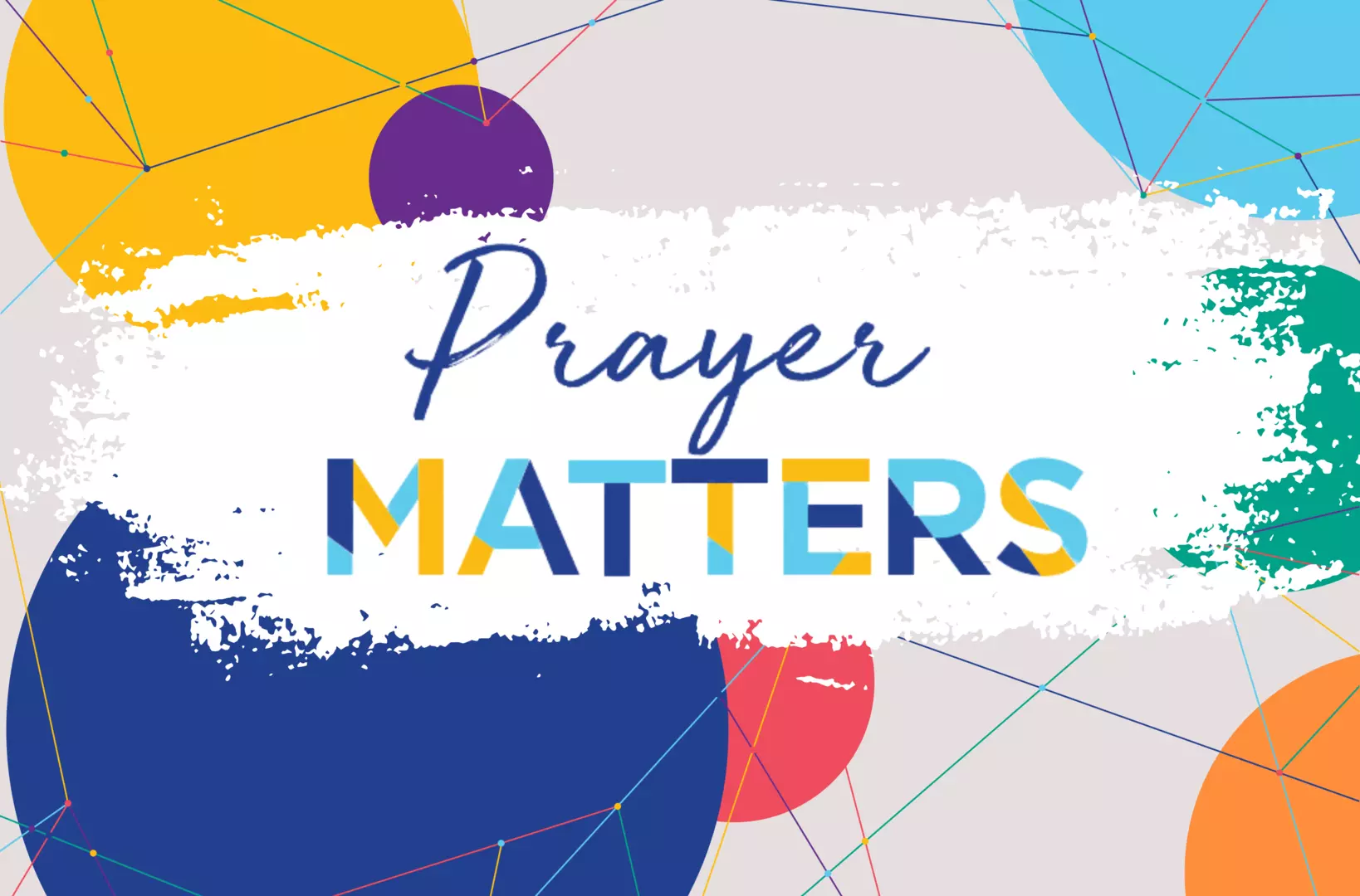 Prayer Matters with colourful background