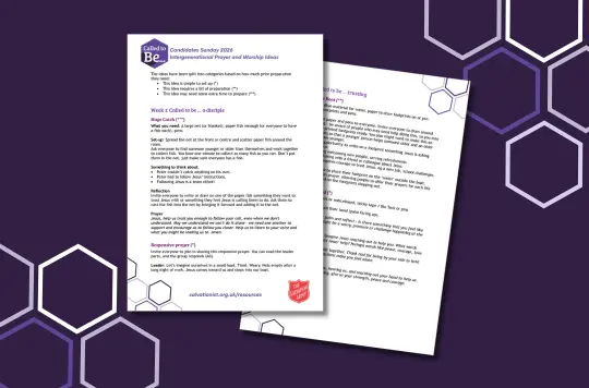 dark purple background with hexagon outlines and a sample document
