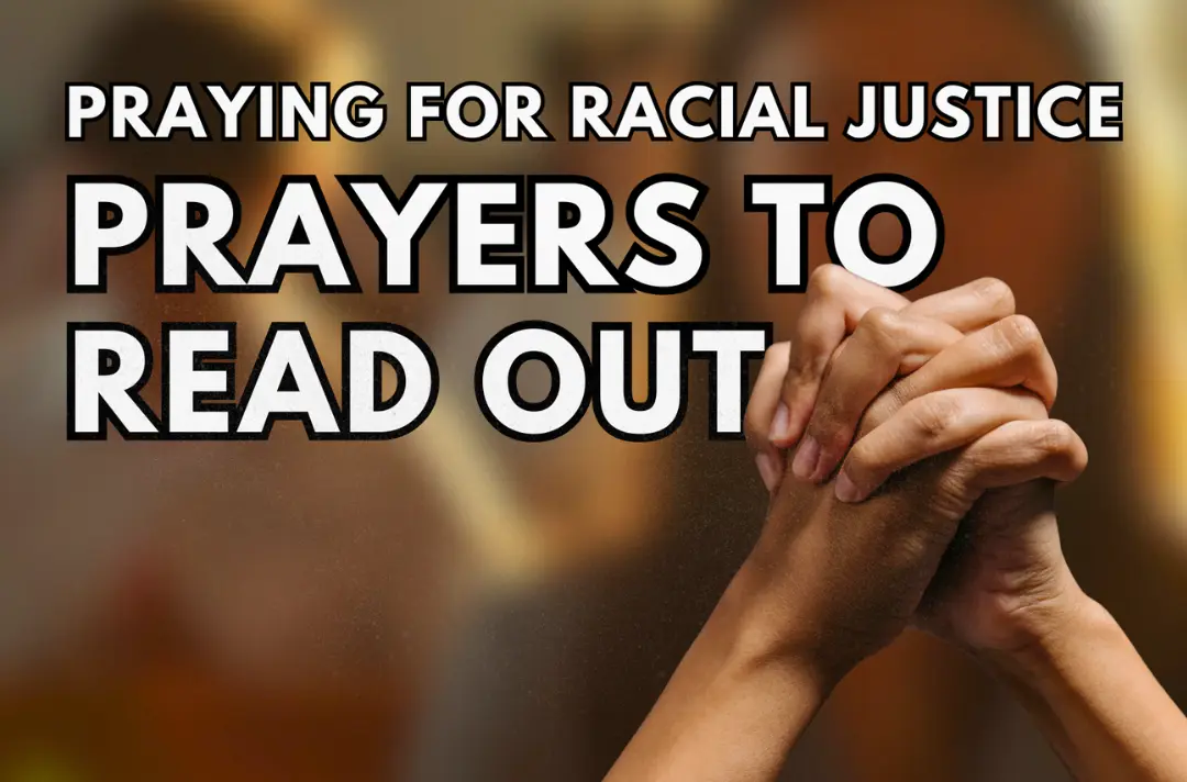 a photo of hands clasped in prayer and the words 'prayers to read out'