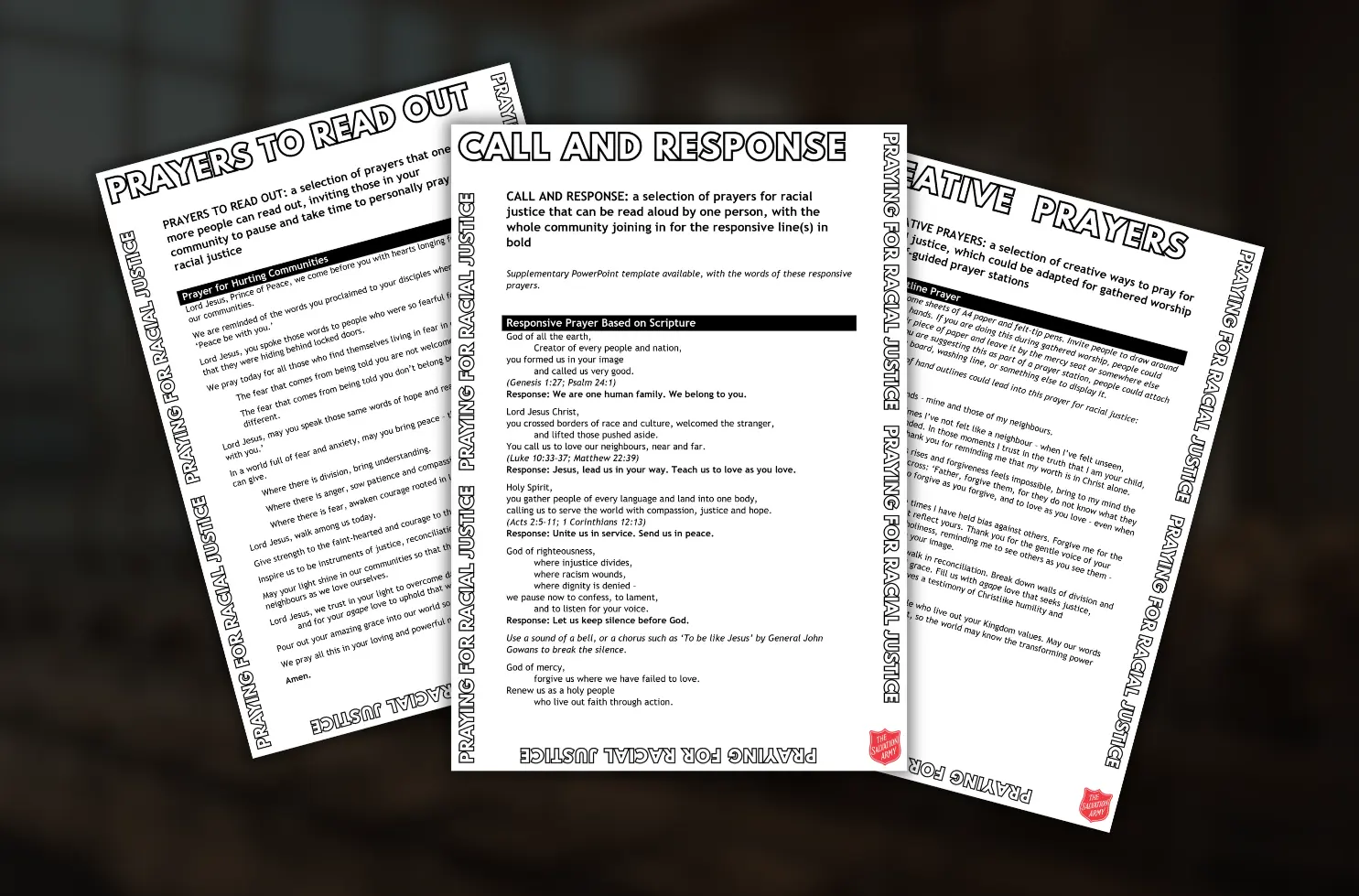 a mockup of three A4 portrait documents