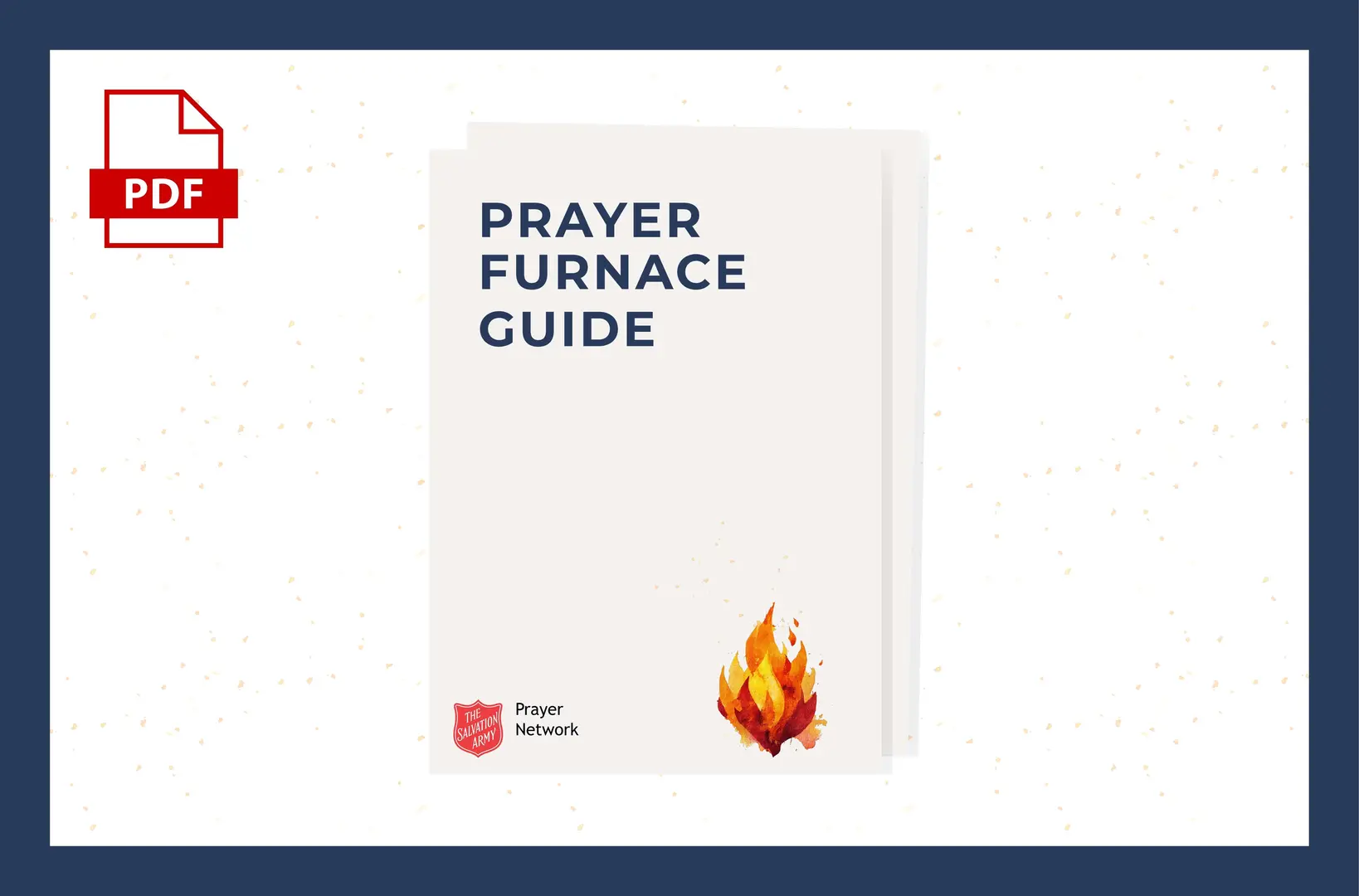 An image of a document entitled 'Prayer Furnaces Guide' on a white background with blue border, an image of a PDF file is on the left hand corner