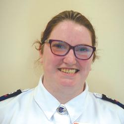 A headshot photo of Catherine Brown wearing Salvation Army uniform