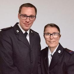 A photo of Tristan and Mandy in Salvation Army uniform