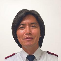 A photo of Wan Gi Lee in Salvation Army uniform