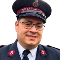 A photo of Adrian Allen in Salvation Army uniform.